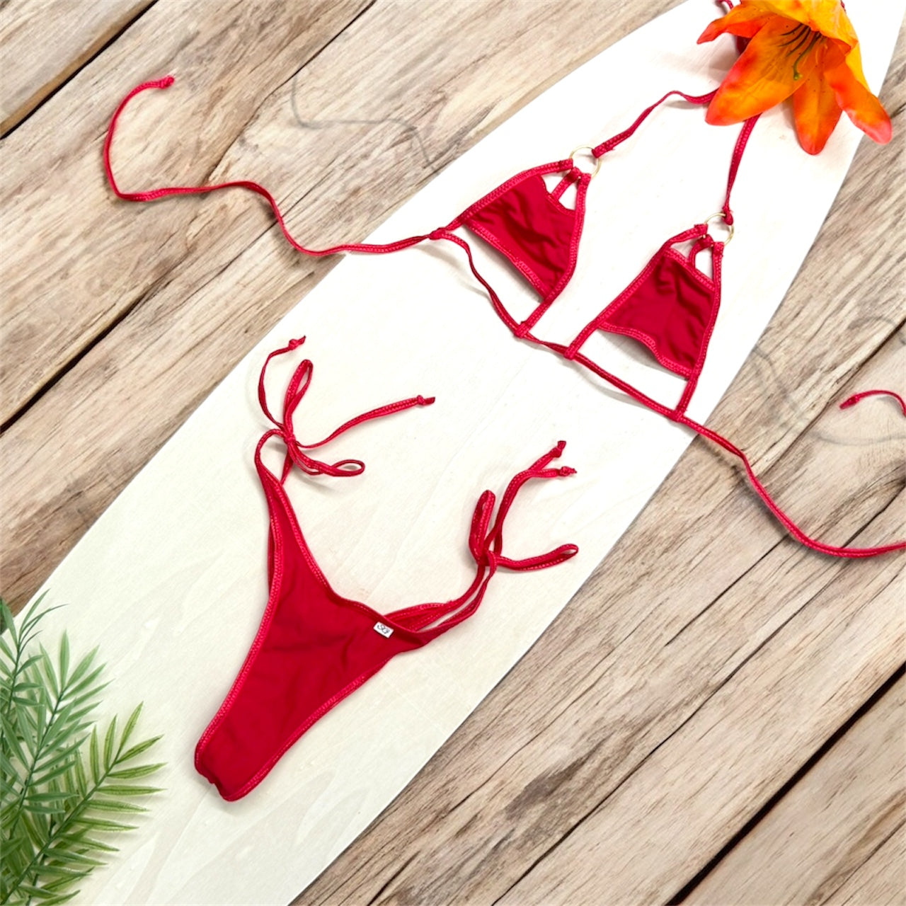 Red Tide Peekaboo Bikini Top image 0