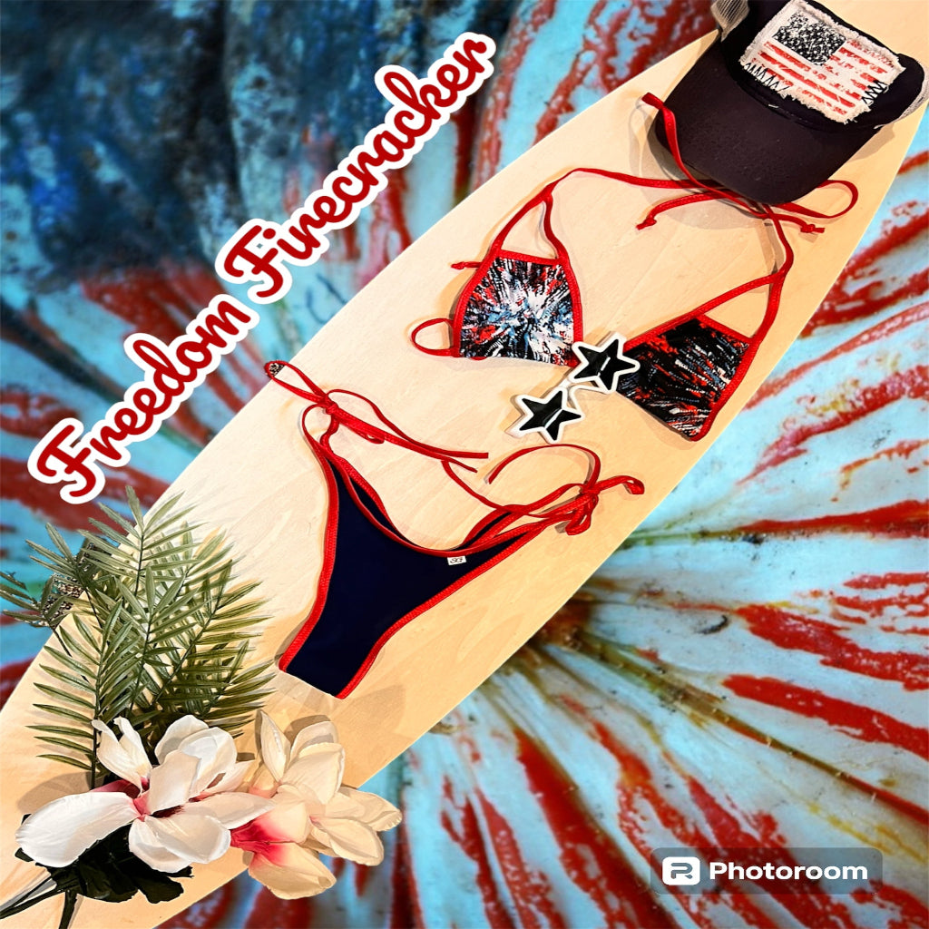 Freedom Firecracker Red Trim Triangle Top image 0